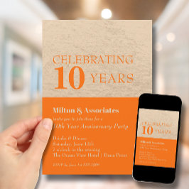 Convite Celebração do Aniversário de Negócios Dourado e La