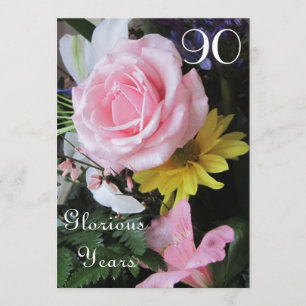 Convite celebração do aniversário do 90! - Buquê do ro