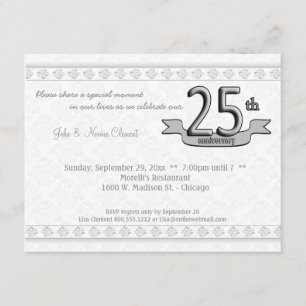 Convite Celebração do aniversário do damasco de prata a