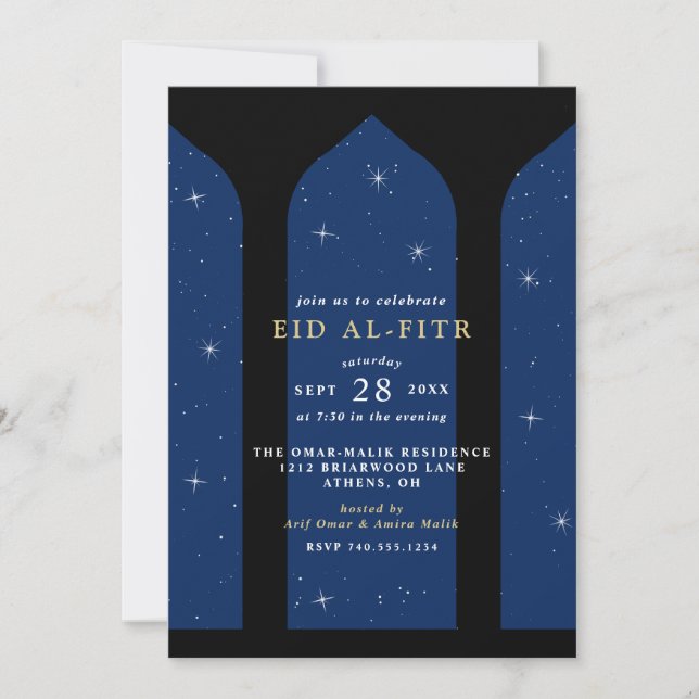 Convite Celebração do Banquete Eid al-Fitr (Frente)