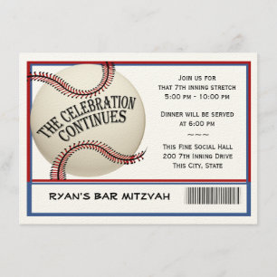 Convite Celebração do Bar de basebol Mitzvah