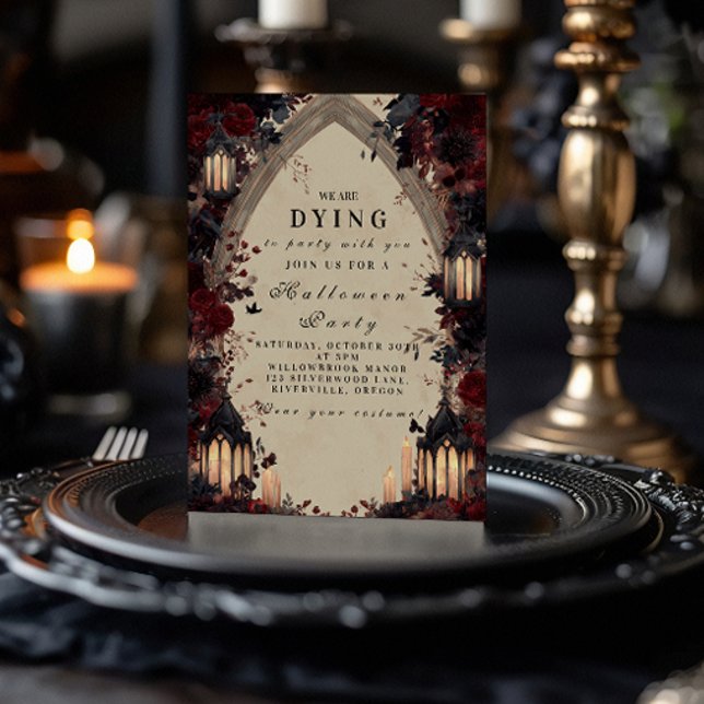 Convite Celebração do Dia das Bruxas da Catedral Gótica (Criador carregado)