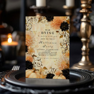 Convite Celebração do Dia das Bruxas de Dahlia Negra Gótic