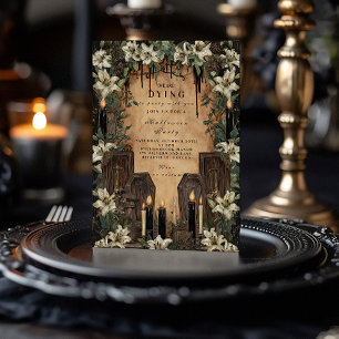 Convite Celebração do Dia das Bruxas Macabre Candlelit Cof