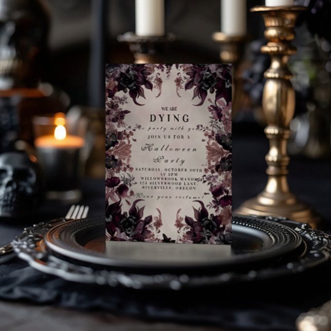 Convite Celebração do Dia das Bruxas Roxo Escuro (Criador carregado)