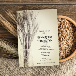 Convite Celebração do Dia de Lammas com Grãos de Trigo Sec