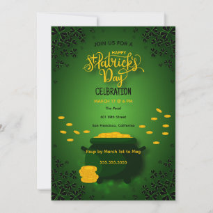 Convite Celebração do Dia de São Patrício Feliz em Ouro