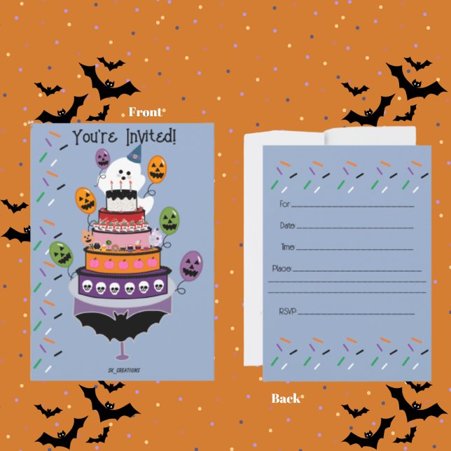 Convite Celebração do Dia do Boo de Ghostie (Spooktacular invitation for your boo day party.)