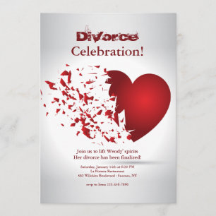 Convite Celebração do divórcio do coração quebrado