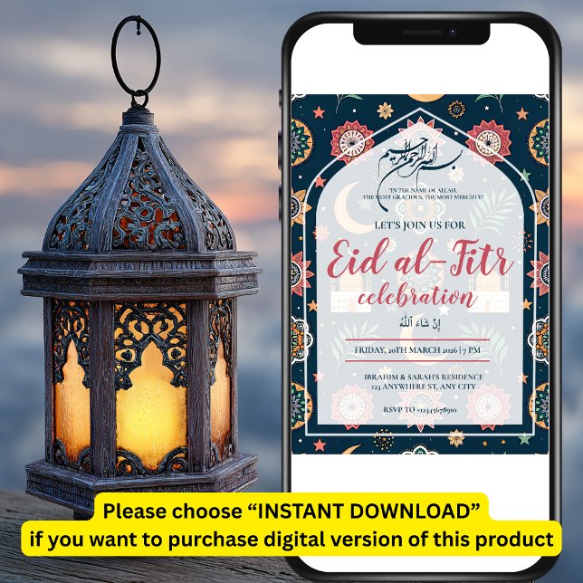 Convite Celebração do Eid Al Fitr Festa Eid Mubarak Editáv (Criador carregado)
