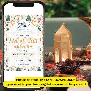 Convite Celebração do Eid Al Fitr Festa Eid Mubarak Editáv