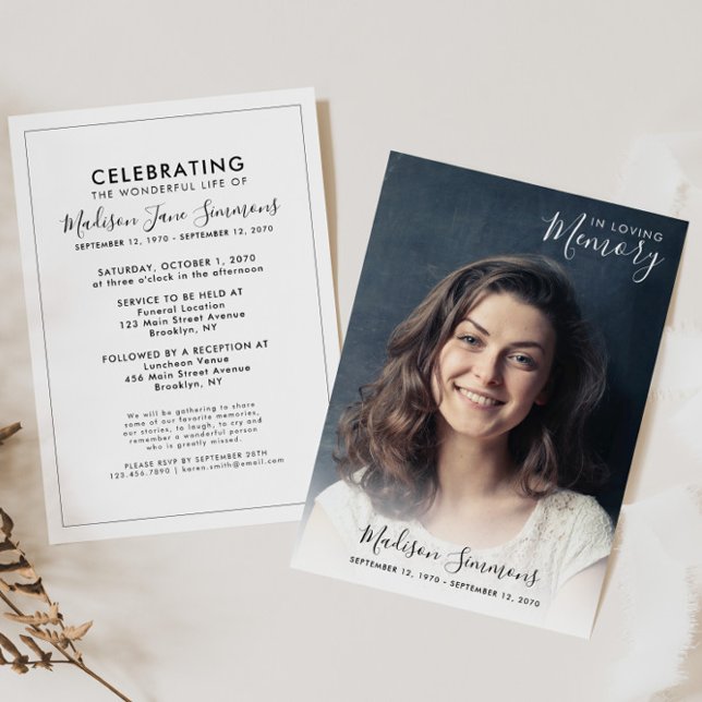 Convite Celebração do Funeral da Vida em Memória Amante (Criador carregado)