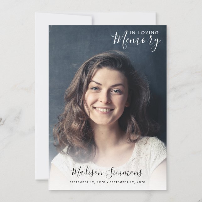 Convite Celebração do Funeral da Vida em Memória Amante (Frente)