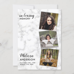 Convite Celebração Do Funeral De Foto Personalizado 3 Da