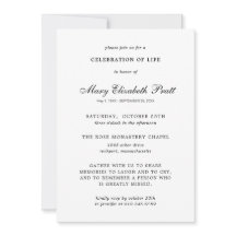 Celebração do Funeral Elegante Branco Negro