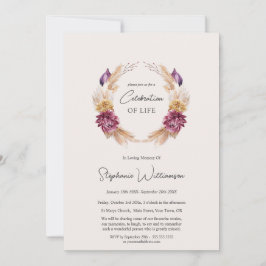 Convite Celebração do Funeral Floral de outono do Life 4