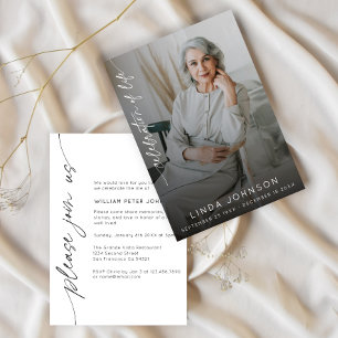 Convite Celebração do Funeral Foto de Memória da Vida