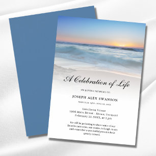 Convite Celebração do Funeral Life no Oceano Costeiro de