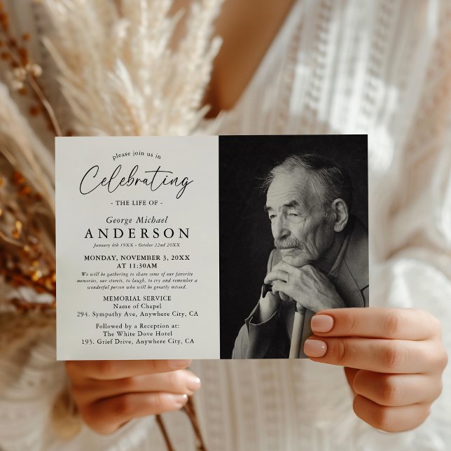 Convite Celebração do Funeral Memorial da Vida (Criador carregado)
