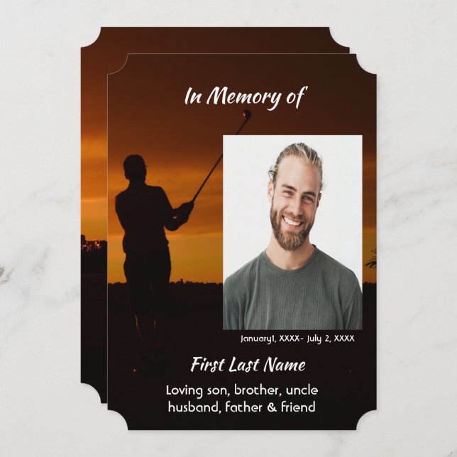 Convite Celebração do Golfe Golfe do Serviço de Vida (Frente/Verso)