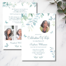 Convite Celebração do Life 4 Photo Butterfly Funeral
