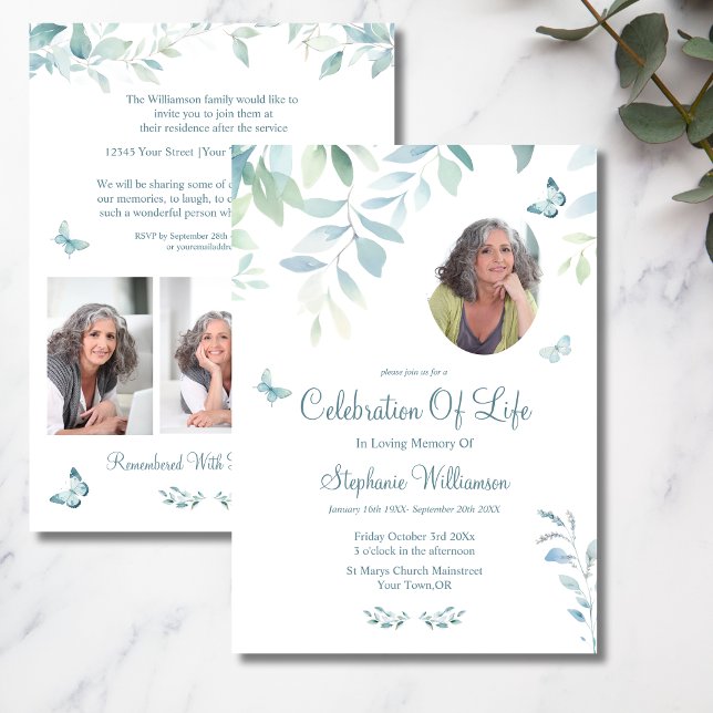 Convite Celebração do Life 4 Photo Butterfly Funeral (Criador carregado)