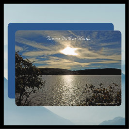 Convite Celebração do Life Invitation Sunset no lago de Ut