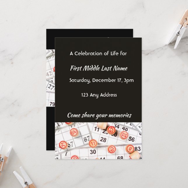 Convite Celebração do Life Invite o Jogo Foto Bingo (Frente/Verso In Situ)