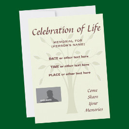 Convite Celebração do Life Memorial, em segundo plano pers