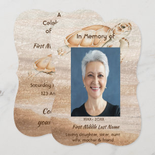 Convite Celebração do Life Service Beach Sea Turtle