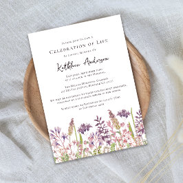 Convite Celebração do Memorial Funeral da Vida em Flores S