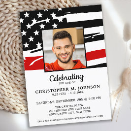 Convite Celebração Do Memorial Life Red Line