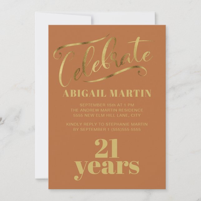 Convite Celebração do Partido aniversário de 21 anos do La (Frente)