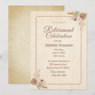 Convite Celebração do partido Boho Floral Retirement