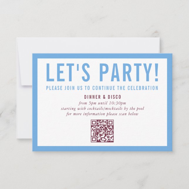 Convite CELEBRAÇÃO DO PARTIDO INFO azul-marrom mínimo mode (Frente)