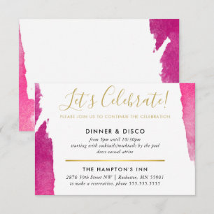 Convite CELEBRAÇÃO DO PARTIDO INSIRA o rosa luxo moderno