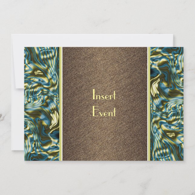 Convite Celebração do partido verde ouro-marrom (Frente)