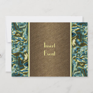 Convite Celebração do partido verde ouro-marrom