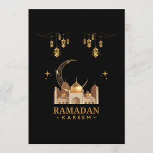 Convite Celebração do Ramadan Kareem com a Flor Dourada