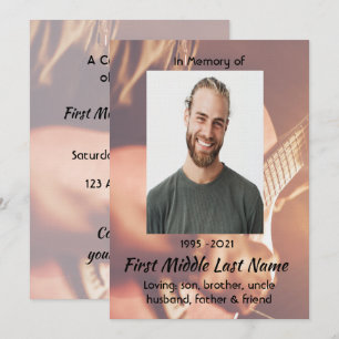 Convite Celebração do Serviço de Vida Músico Piano Guitarr
