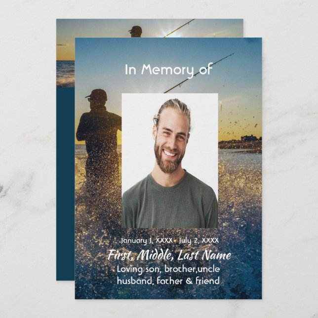 Convite Celebração do Serviço de Vida Pesca de Voo do Ocea (Frente/Verso)