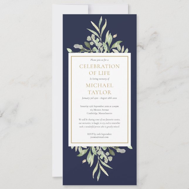 Convite Celebração do Serviço Funeral da Vida (Frente)