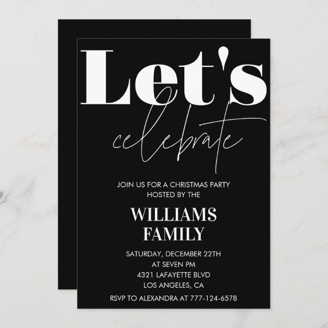 Convite Celebração do Vamos da Festa de Natal Negro (Frente/Verso)