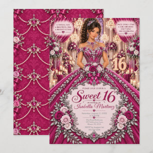Convite Celebração dos Doce 16 Magenta
