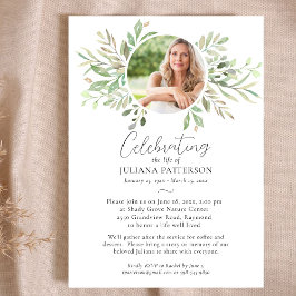 Convite Celebração dos Verdes Botânicos da Vida Foto Funer