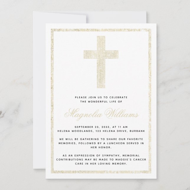 Convite Celebração Dourada do Serviço de Memória da Vida (Frente)