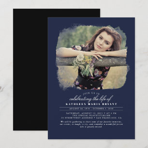 Convite Celebração Elegante Artística da Vida Foto Fune