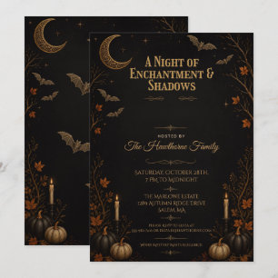 Convite Celebração Elegante de Festa de Halloween