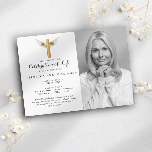 Convite Celebração Elegante de Fotos da Caligrafia (Criador carregado)