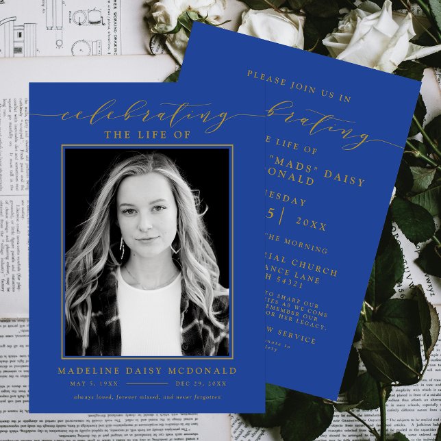 CONVITE CELEBRAÇÃO ELEGANTE DE FOTOS DO FUNERAL MEMORIAL V (Criador carregado)